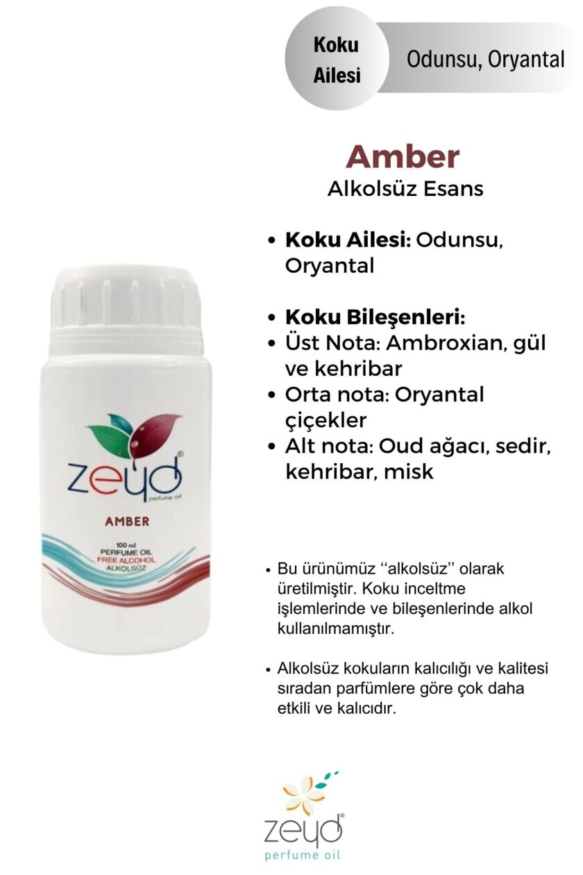 – Amber Litrelik Parfüm Esansı - 100 ml