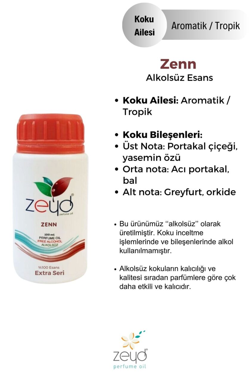 – Zenn Litrelik Parfüm Esansı - 100 ml extra