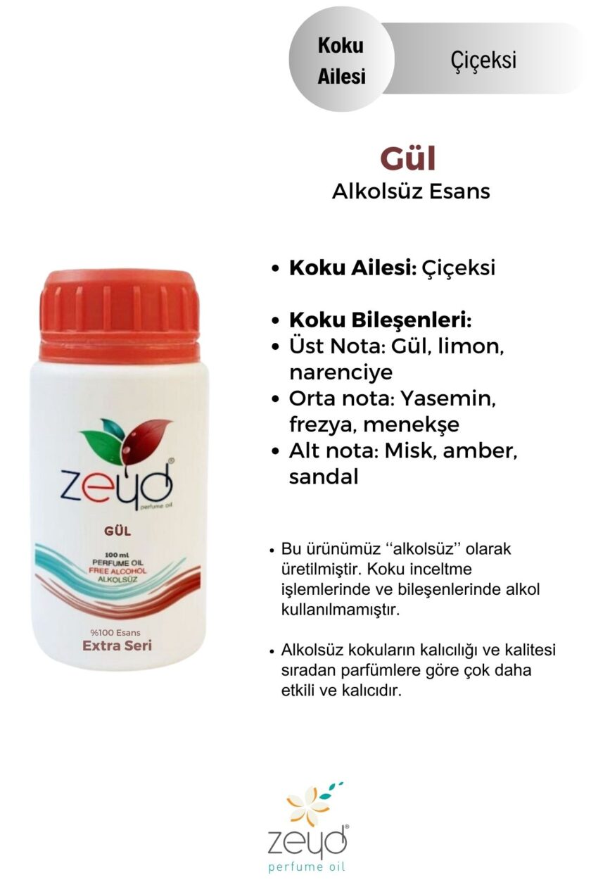 – Gül Litrelik Parfüm Esansı - 100 ml extra