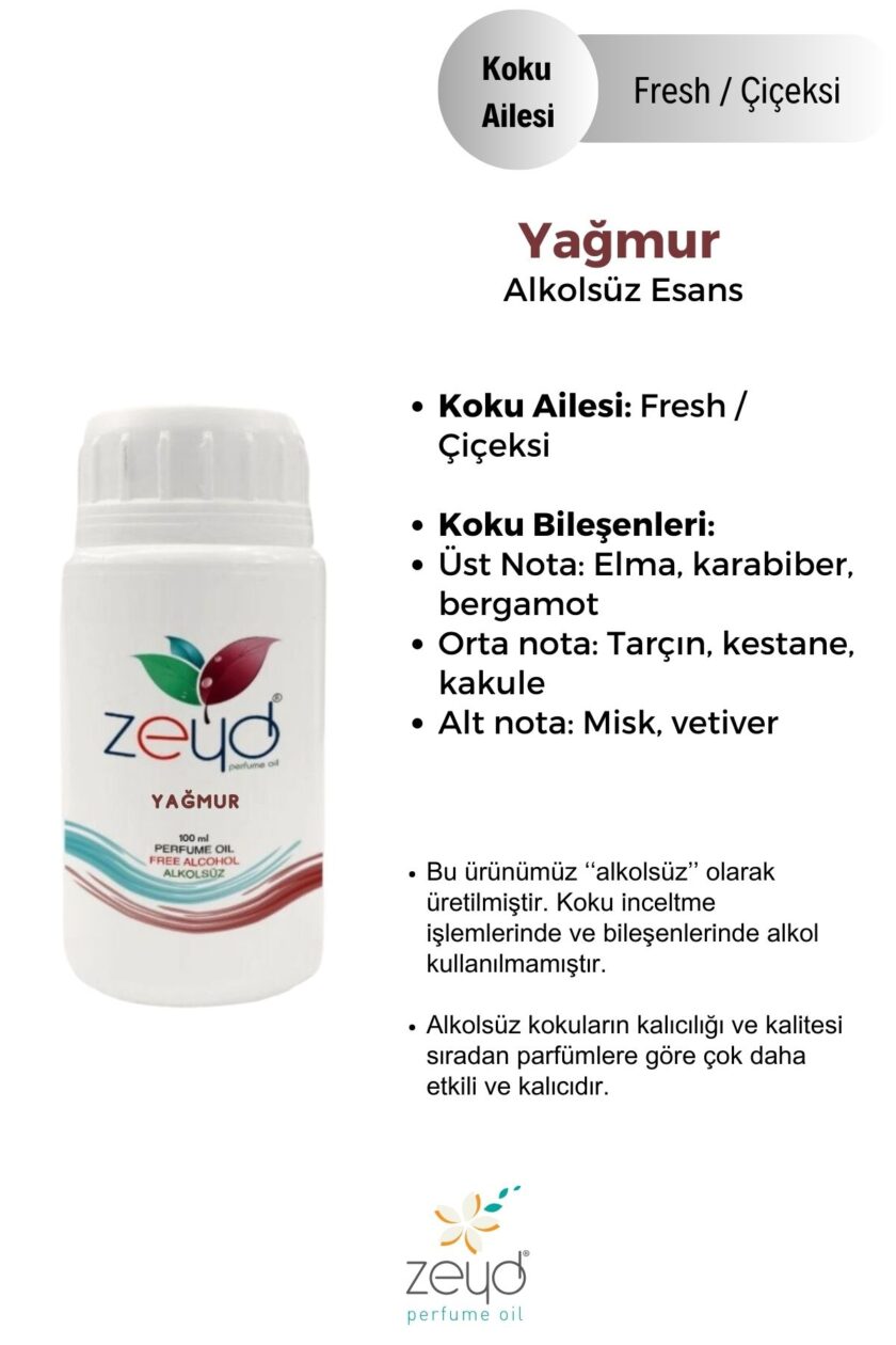 – Yağmur Litrelik Parfüm Esansı - 100 ml