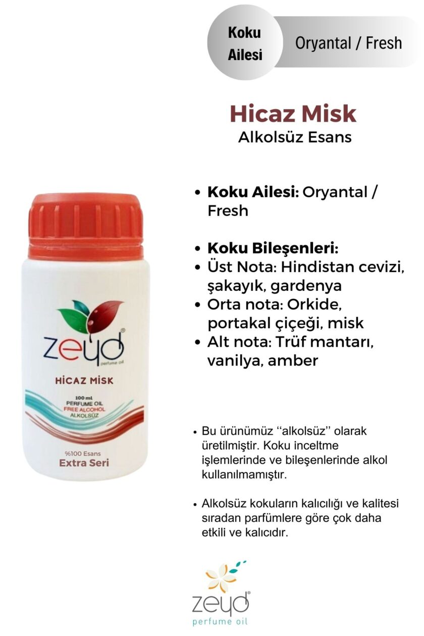 – Hicaz Misk Litrelik Parfüm Esansı - 100 ml extra