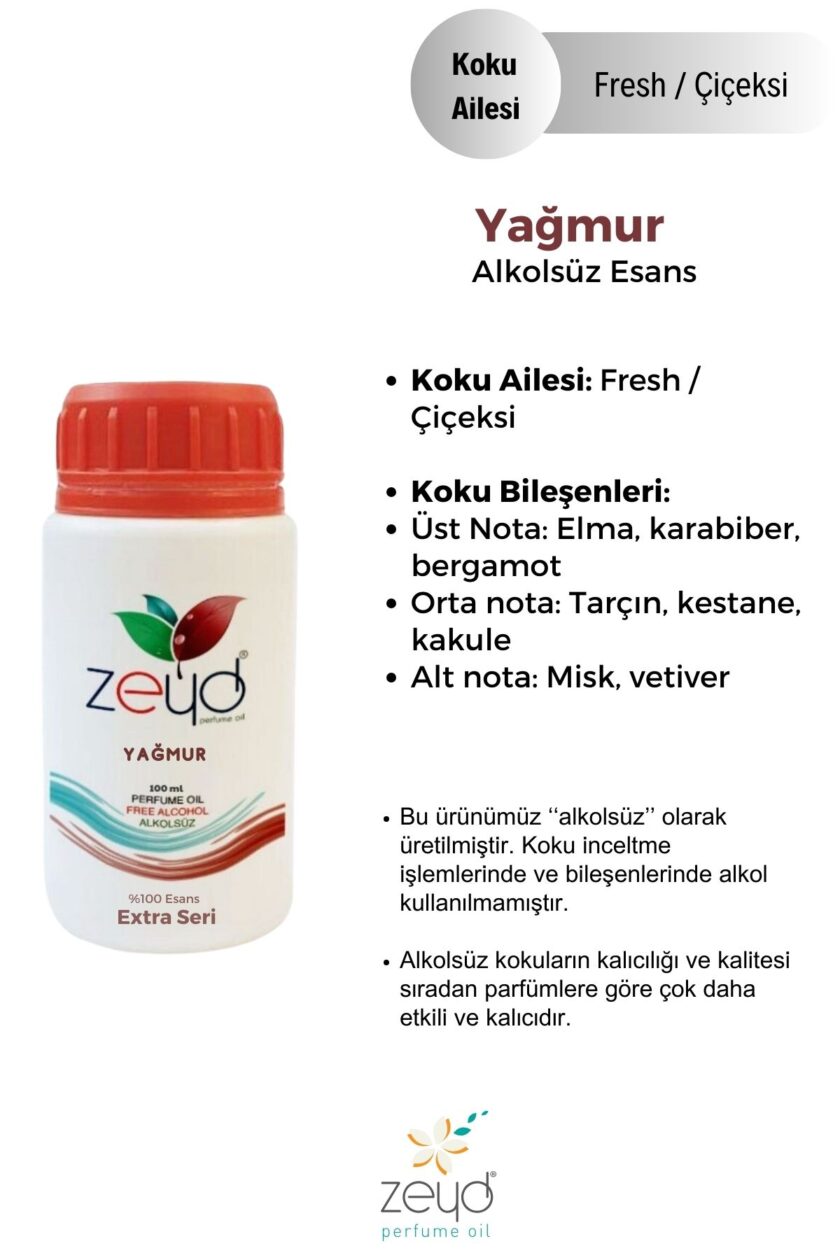 – Yağmur Litrelik Parfüm Esansı - 100 ml extra