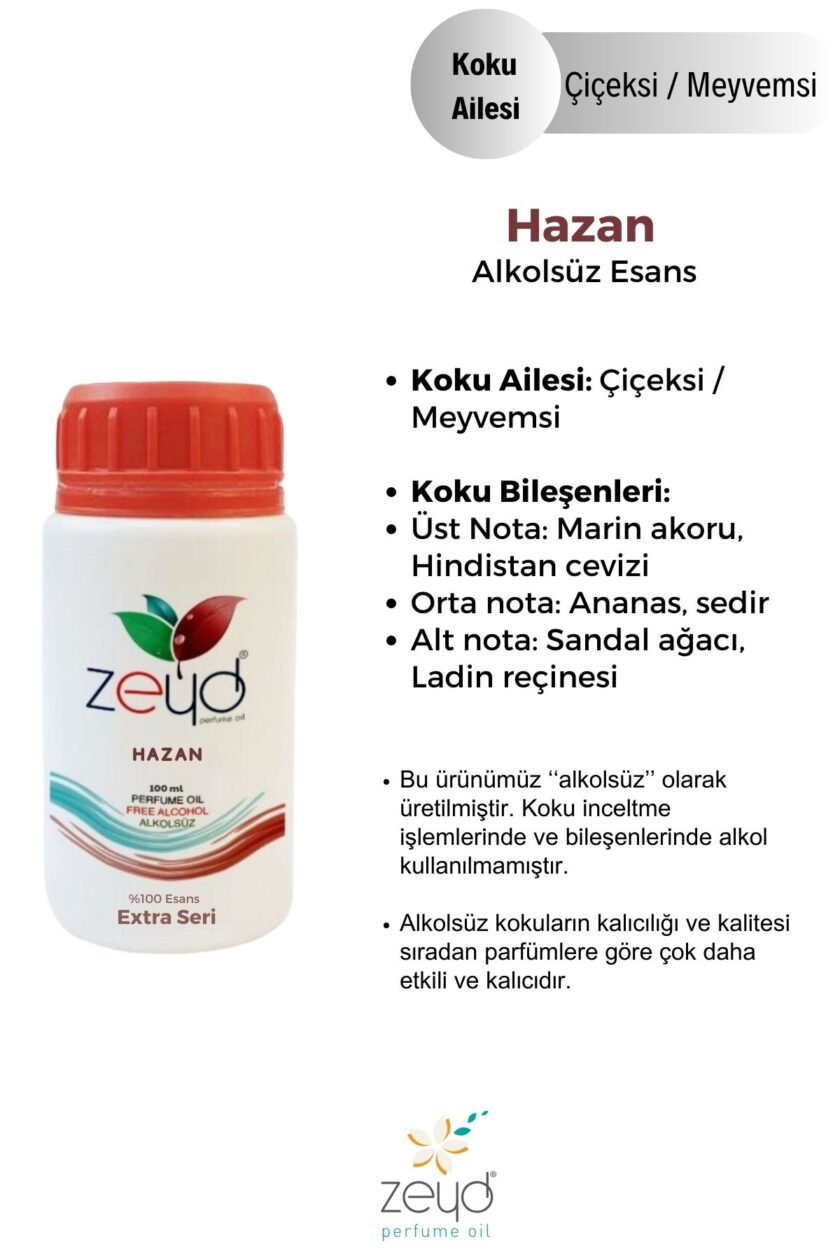 – Hazan Litrelik Parfüm Esansı - 100 ml extra