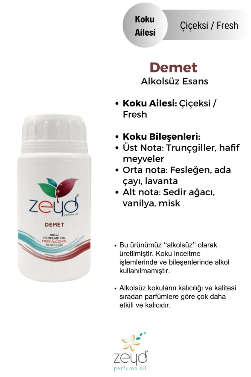 – Demet Litrelik Parfüm Esansı - 100 ml