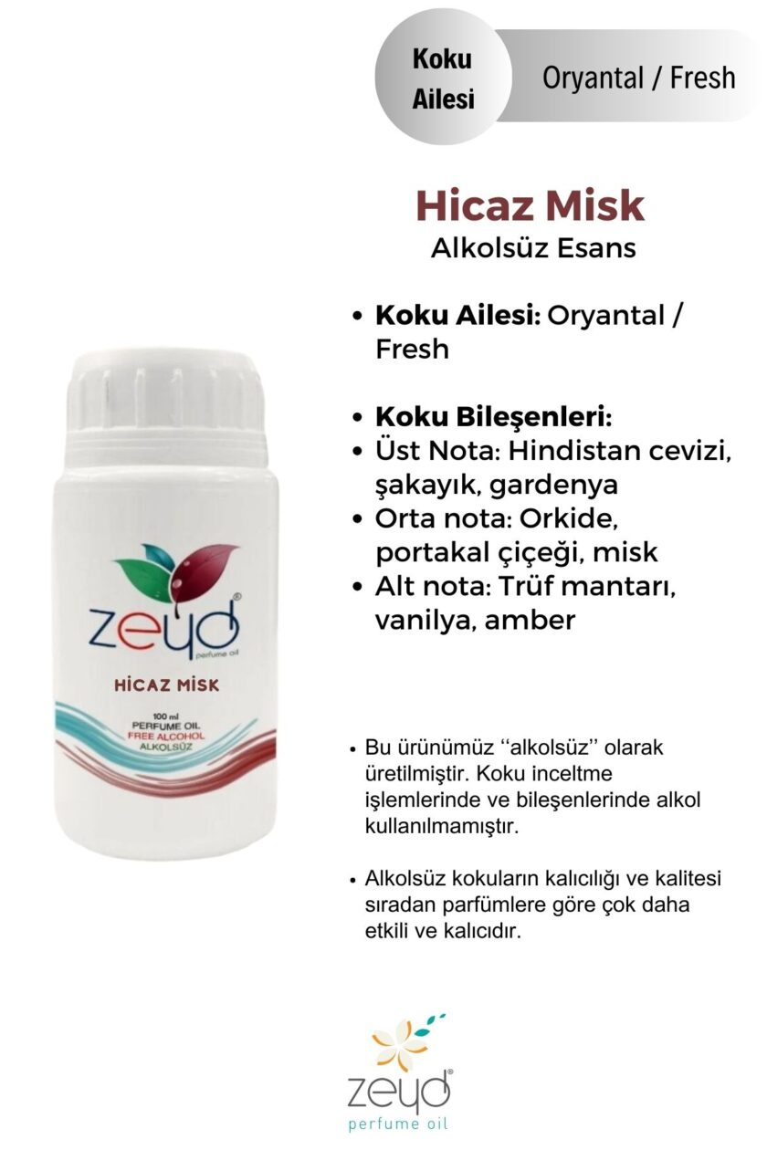 – Hicaz Misk Litrelik Parfüm Esansı - 100 ml