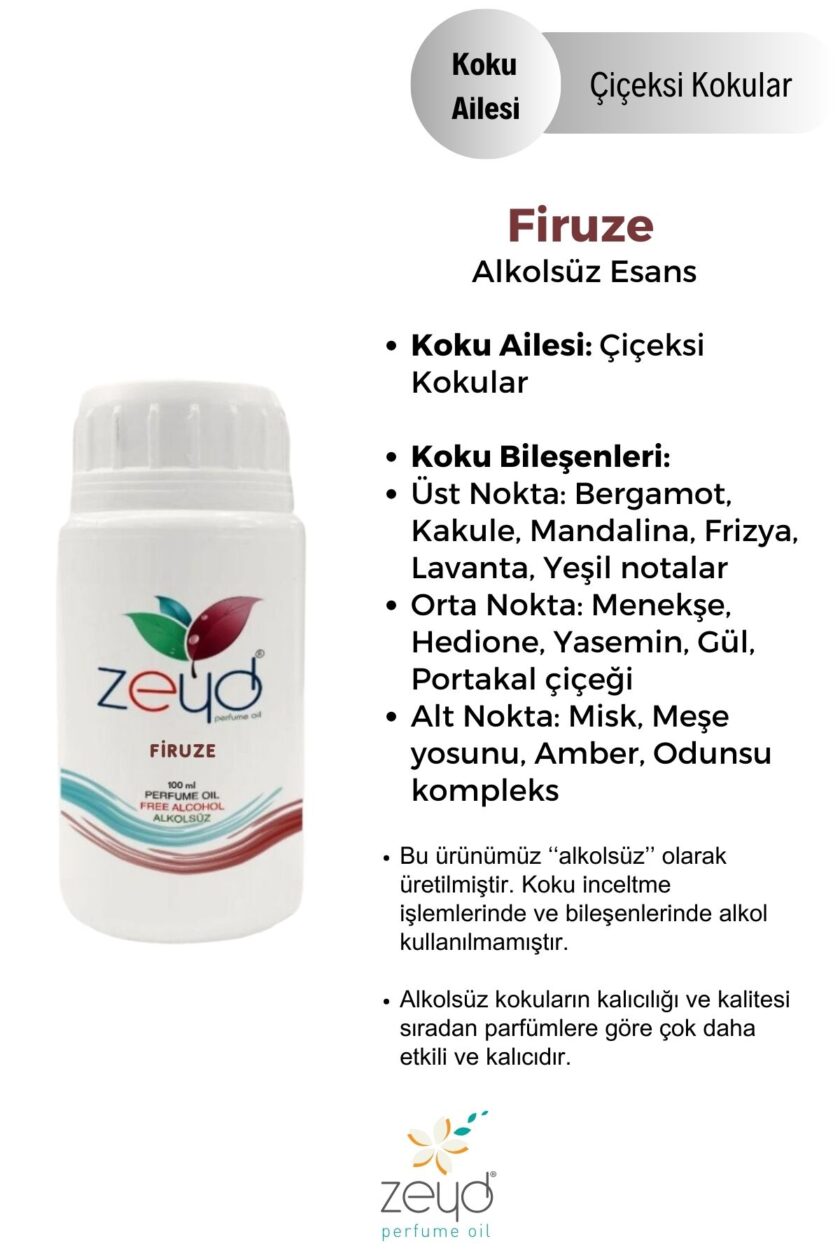 – Firuze Litrelik Parfüm Esansı - 100 ml