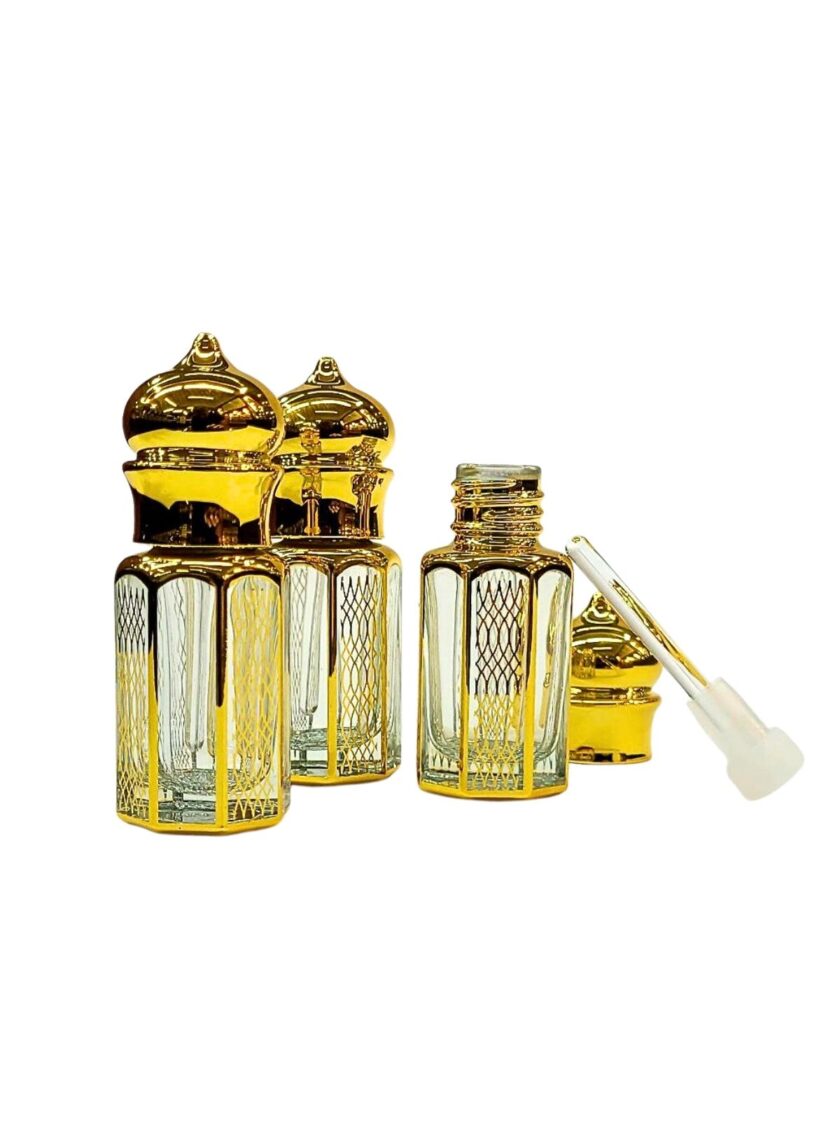 – 6 ml (3 adet) Sarı Yaldızlı Lüks Esans şişesi