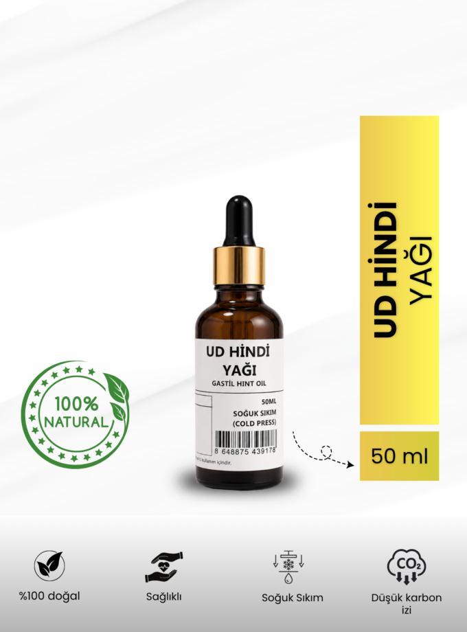 Bitkisel %100 Doğal Ud Hindi Yağı Bitkisel Yağlar 50 ml