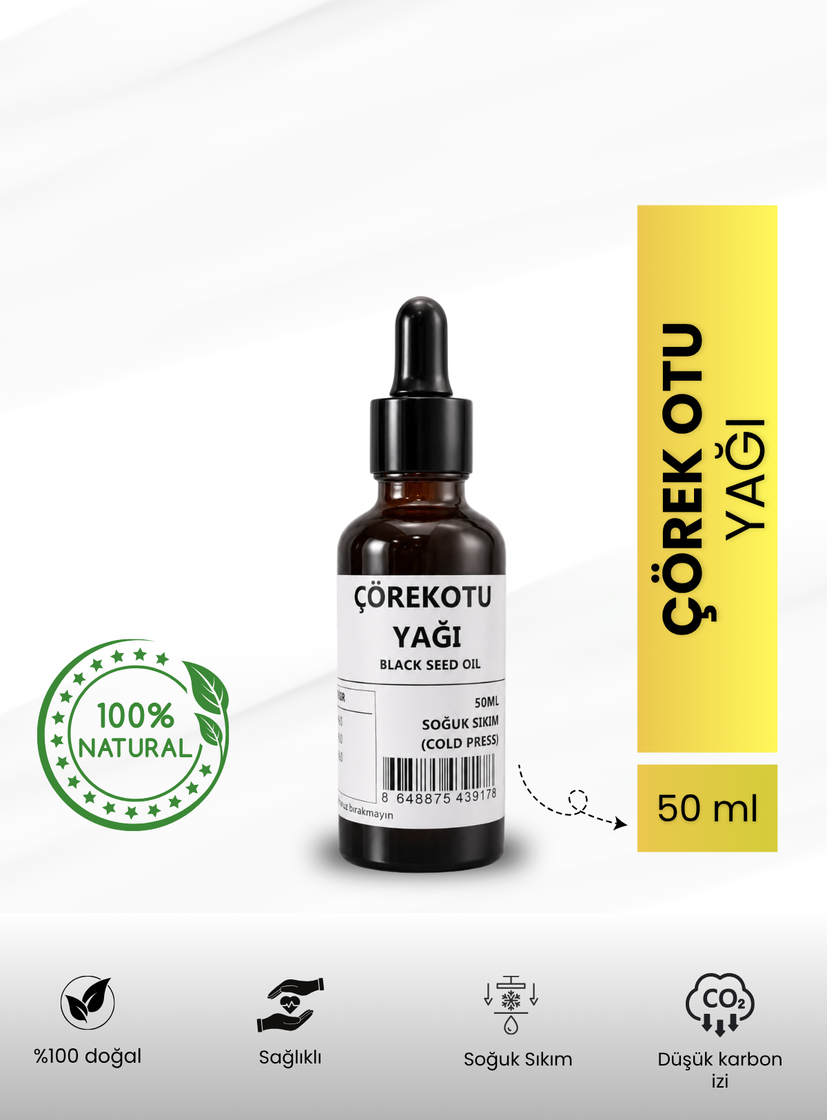 Bitkisel %100 Doğal Çörek Otu Yağı Bitkisel Yağlar 50 ml Bitkisel %100 Doğal Çörek Otu Yağı Bitkisel Yağlar 50 ml