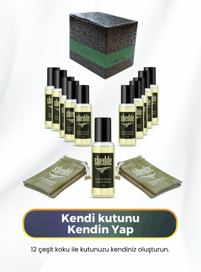 12'li Esans Seti Kokunu Kendin Seç - Shedde Alkolsüz Esans 7 ml 12 Adet